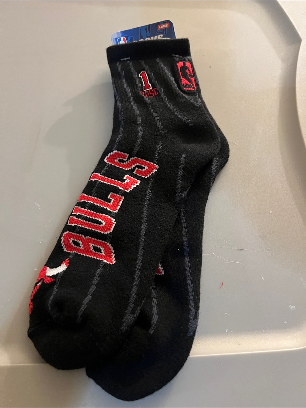 D Rose sz L Men's Black Crew Socks